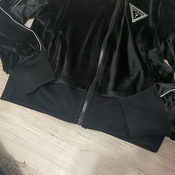 Guess Girls “Valerie” Velour Zip-Up Sweater Size 10 - Picture 6 of 9